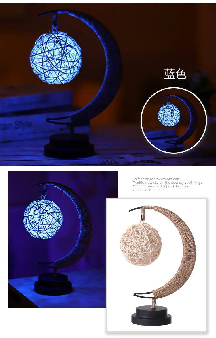 Led Moon Light Wrought Iron Ornaments Lights Star Shape Copper Wire Lights Ins Wind Decorative Lights Usb Battery Models QW227 (1)