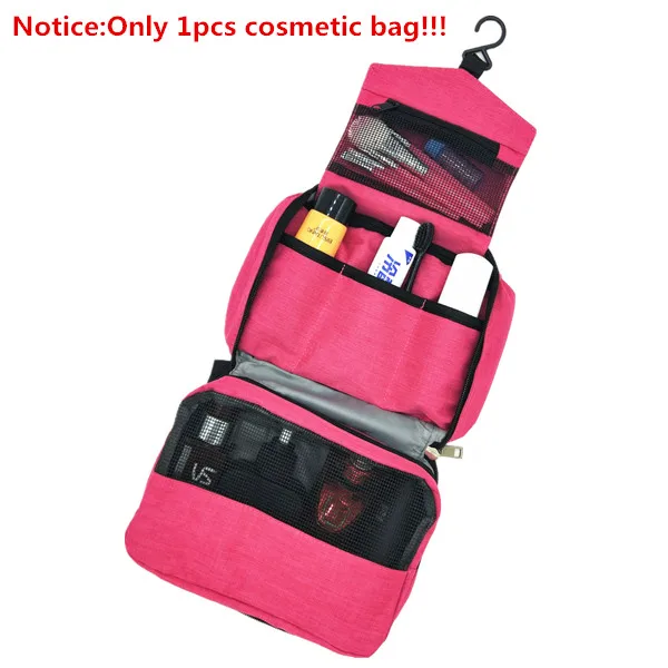 Men Travel Toiletry Bag Women Hanging Cosmetic Makeup Case Beautician Foldable Make up Storage Pouch Foldable Wash Organizer Bag - Цвет: Rose Red