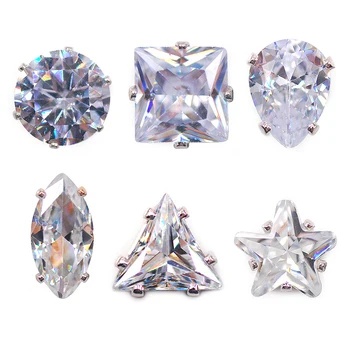 

Hisense Alloy Claws 4~10mm AAA Super Shine Crystal Clear Cubic Zirconia Luxury Jewellery Parts For Women Gift DIY