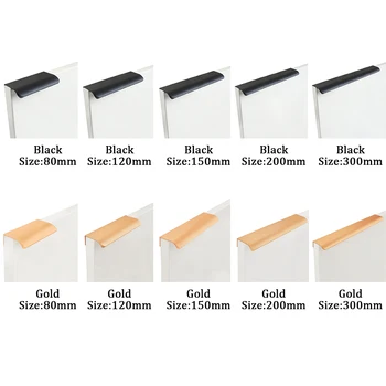 

10pcs Cabinet Long Drawer Handles Finger Edge Pull Aluminum Alloy Modern Style Home Easy Install Bedroom Cupboard Kitchen