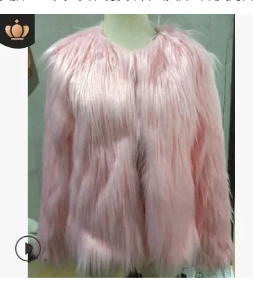 Dark Pink Зима Осень женский кардиган теплая меховая куртка пальто из искусственного лисьего меха Топы Повседневная Верхняя одежда Пальто ParkaFur пальто длинное пальто с мехом - Цвет: Dark Pink