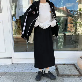 

3 colors autumn women skirt sets sweatshirt coats+long skirt preppy style women tracksuits women clothing set (X1089