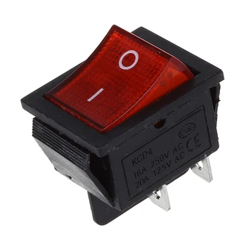 

Red Light 4 Pin DPST ON/OFF Snap in Rocker Switch 15A/250V 20A/125V AC 28x22mm Promotion