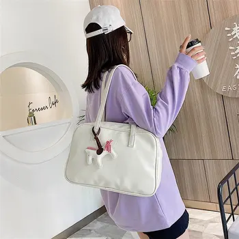 

Fashion Little Horse Widgets Women Tote Bag Character Embossed Fashion Female Korea Shoulder Bag Ultra Large Capacity handbag