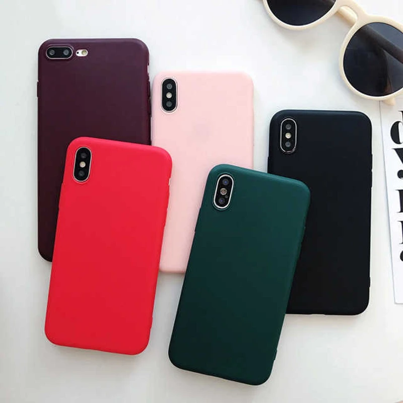 Чехол ярких цветов для iPhone XR XS X Xs Max Love Heart матовый чехол телефона 6 6S 7 8 Plus мягкие