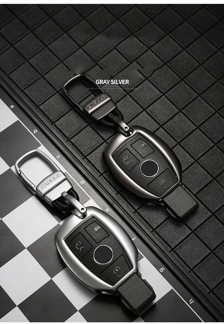 Автомобильные аксессуары, автомобильный брелок, чехол для ключей Mercedes Benz W203 W204 W212 GLK300 CLS CLK CLA SLK S C180, алюминиевый сплав