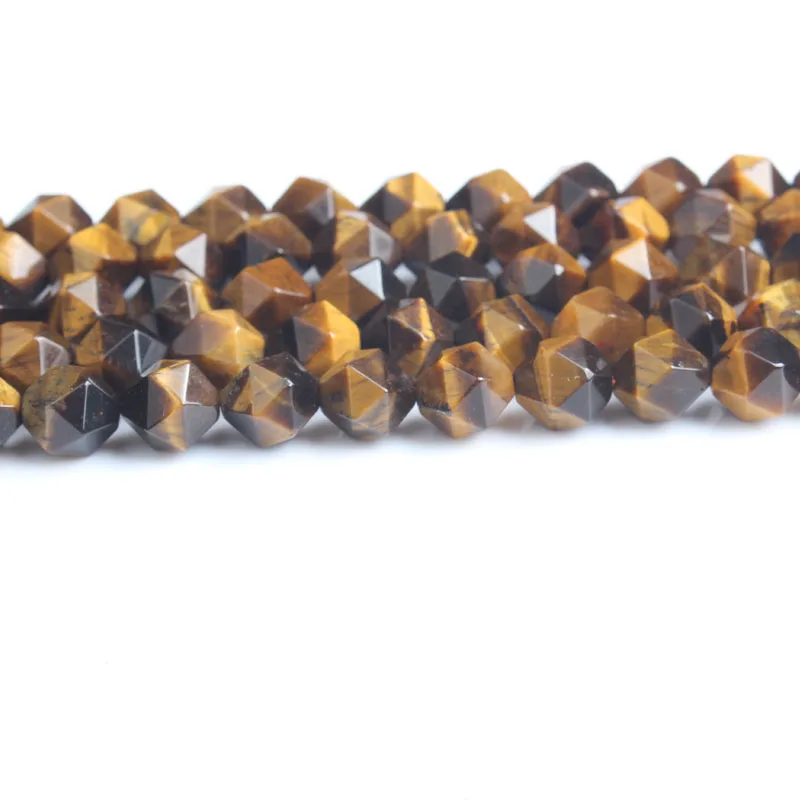 

LanLi natural Yellow Radiant Tiger eye stones Loose beads 6/8/10/12mm be fit formen and women bracelet necklace accessories