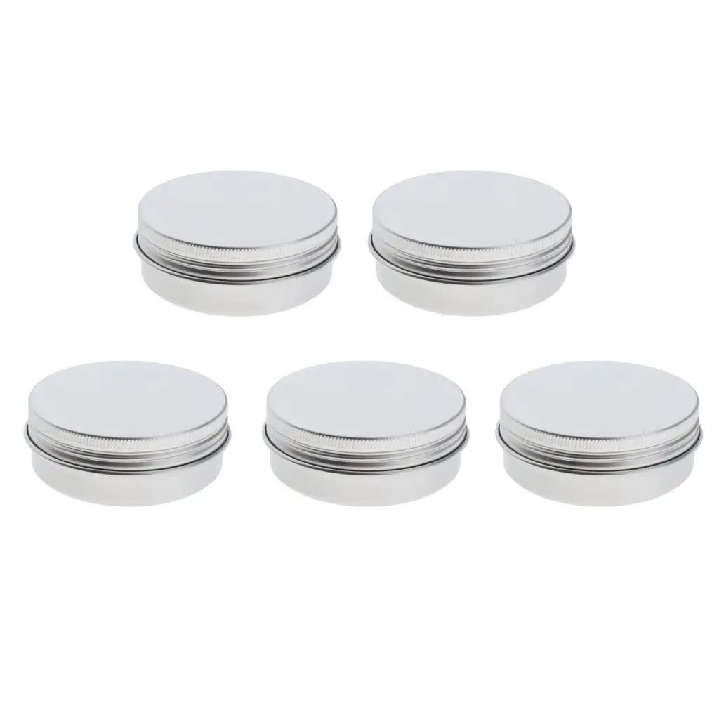 50Pcs Aluminum Tins Cream Lip Balm Storage Jars Screw Top Travel Containers CaseEye Shadow