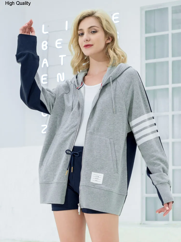 2020 женские толстовки с капюшоном в стиле пэчворк модные на молнии Женская