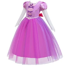 Платье принцессы Софии Рапунцель для девочек; костюм на Хэллоуин для детей; детское платье на Хэллоуин, день рождения, карнавал, косплей; вечернее платье