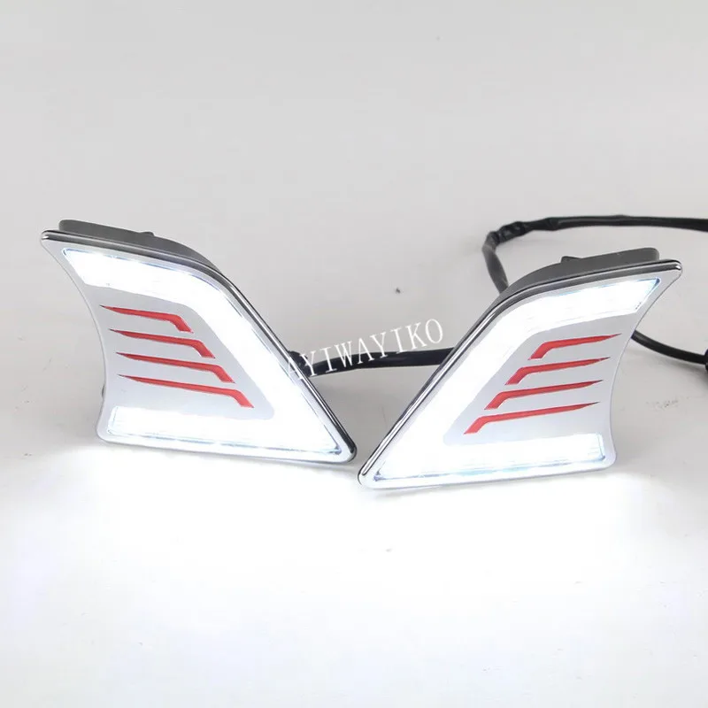 1 комплект DRL для Toyota Hilux Vigo 2012 2013 светодиодный DRL Дневной ходовой светильник противотуманная фара 12 В Авто ходовой светильник s