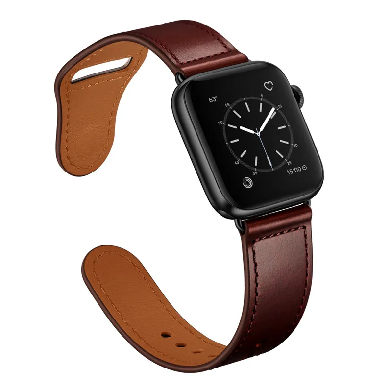 Кожаный ремешок для Apple Watch Series 5 44 мм 40 мм 42 мм 38 мм старинный ремешок из натуральной кожи для iWatch Series 4/3/2/1