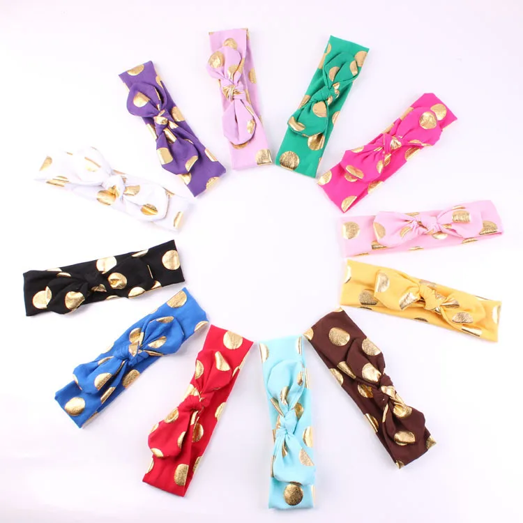 Повязка для волос в горошек новорожденных девочек брендовая хлопковая летняя