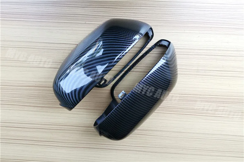 Rear View Mirror Cover For Volkswagen VW Polo 2004 2005 2006 2007 2008 Carbon Fiber Look Mirror Cover