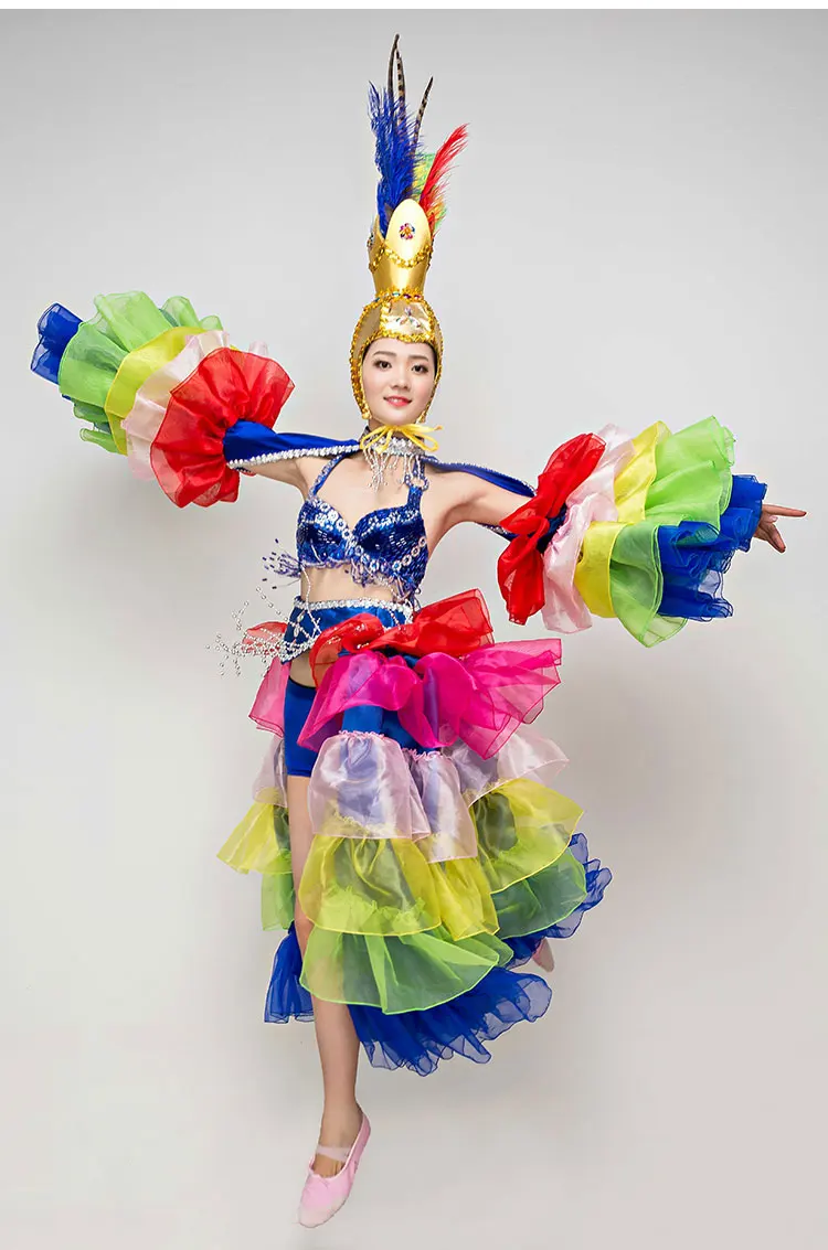 Бренд Samba, танцевальный сценический костюм, костюм для открытия, танцевальная юбка, костюм для выступлений, перьевая атмосферная одежда, танцевальная команда, сексуальная
