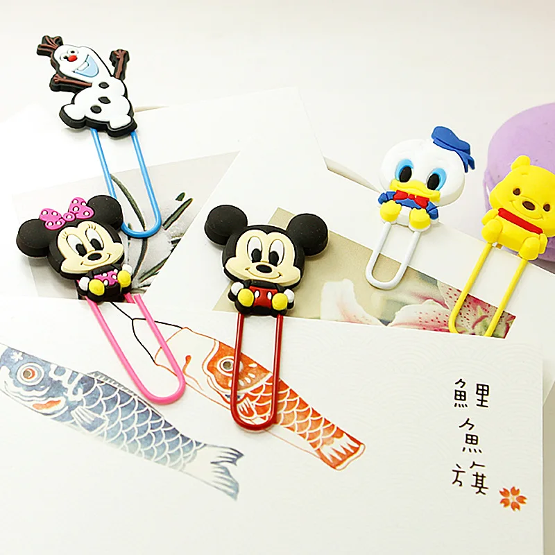 

Disney cartoon Paper clip bookmark Mickey Minnie Donald Duck PVC three-dimensional pin Winnie DIY creative cute jewelry gift