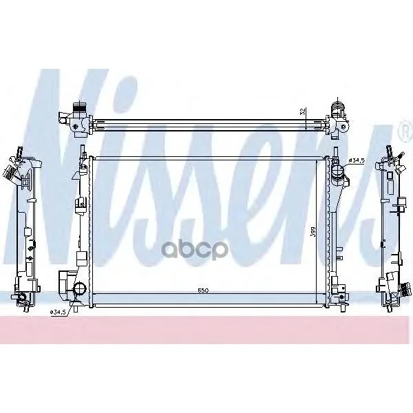 Радиатор Opel Vectra C 2.0-3.2 Mt, Saab 9-3 02-15 Mt 63022a Nissens арт. 63022A