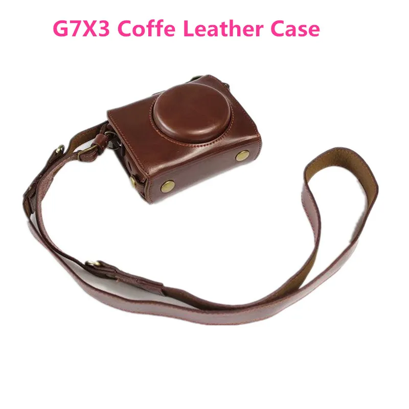 G7X3 Goffe Роскошная версия PU кожаный чехол для камеры для Canon G7X Mark II G7XII G7X-2 G7X Mark III XXIII G7X-3 батарейка с ремешком - Цвет: G7X3 Goffe