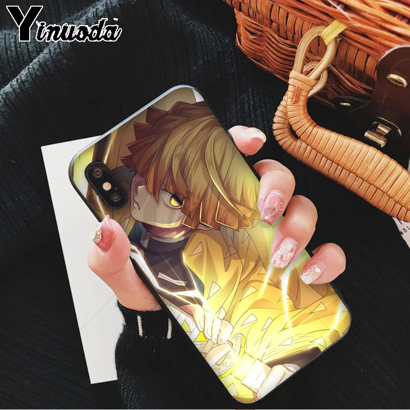 Yinuoda demon slayer kimetsu no yaiba TPU Мягкий силиконовый черный чехол для телефона iPhone 8 7 6S Plus X XS MAX 5 5S SE XR 11 11pro - Цвет: A3