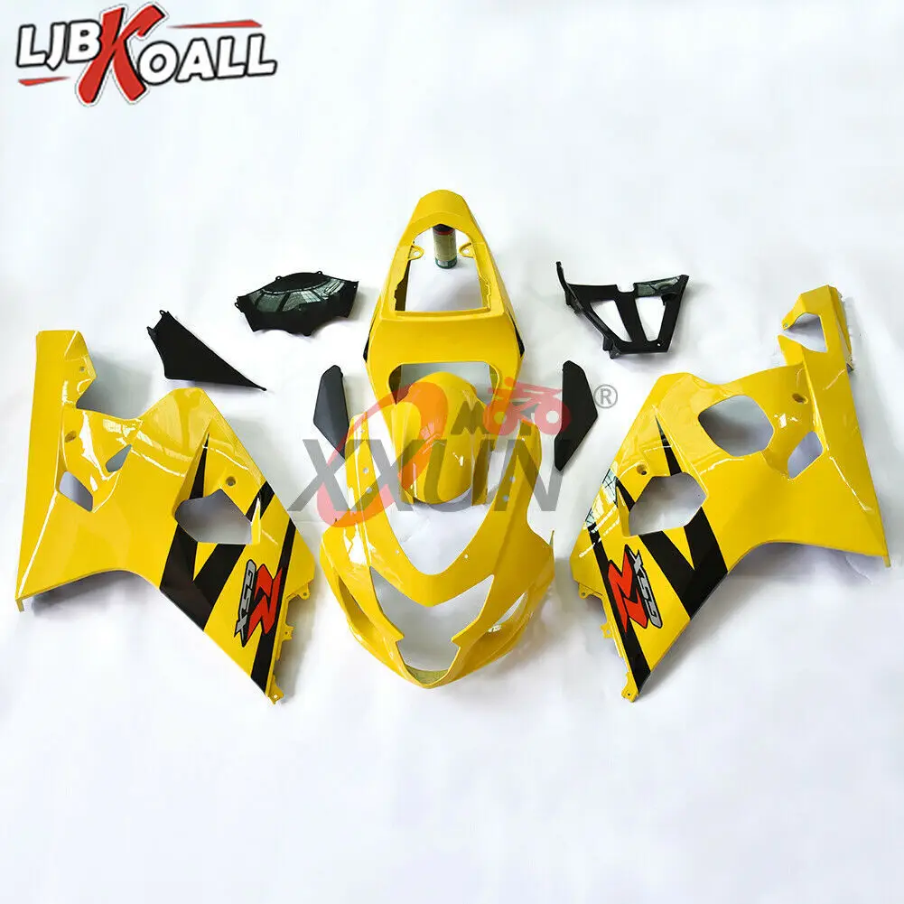 

GSXR600 GSXR750 Injection Fairing Bodywork Frame Side Panel Mudguard Fender for Suzuki GSX-R 600 GSXR 750 2004 2005 Yellow Black