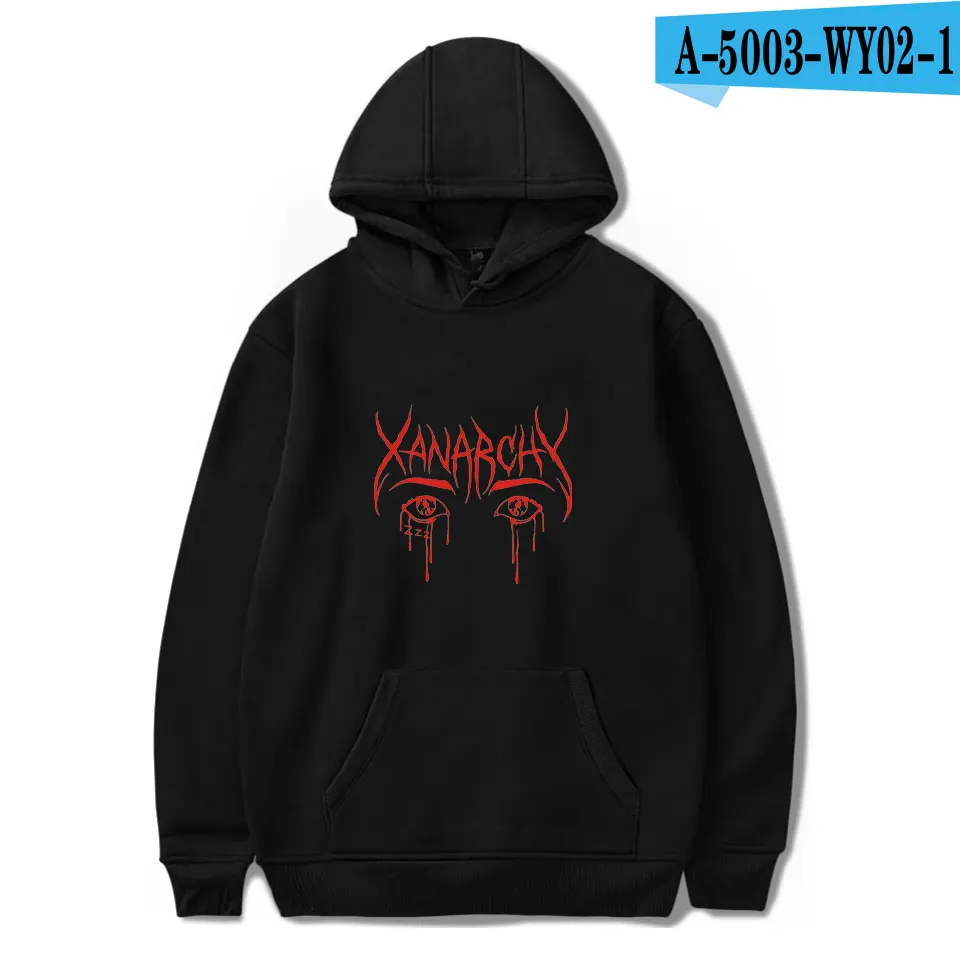 black Lil Xan Xanarchy, толстовки, мужские, женские, толстовки, Осенние, Harajuku, толстовки, уличная мода, свитшоты, индивидуальность, хип-хоп, толстовки для мальчиков - Цвет: black