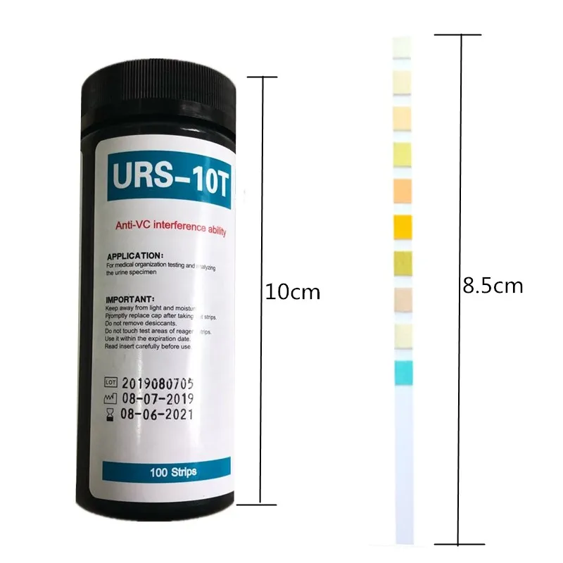 100 шт. URS10T мочевой кетон бумага реагент полоса для анализа мочи анти-VC помехи тела Жир бумага 40