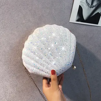 

Shinny Princess Shoulder Bag Fashion Sequin Shell Bag Purse Bag Summer 2020 Small phone Bag Crossbody Cute
