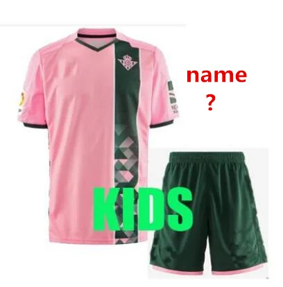 JOAQUIN REAL BETIS, Детский комплект, футбольные майки, домашняя черная, 3-я, розовая, 19, 20, Fekir Pedraza, Детский комплект, футбольная рубашка - Цвет: KIDS