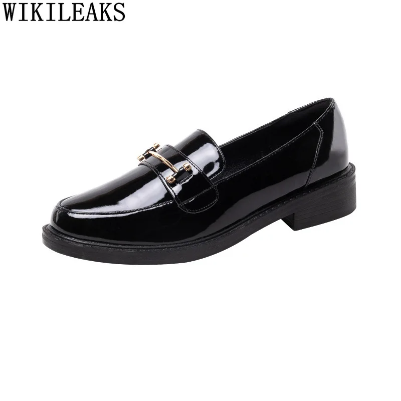 

Leather Casual Shoes Oxford Shoes for Women Low Heels Patent Leather Loafers Women Korean Fashion Slip on Shoes for Women Scarpe