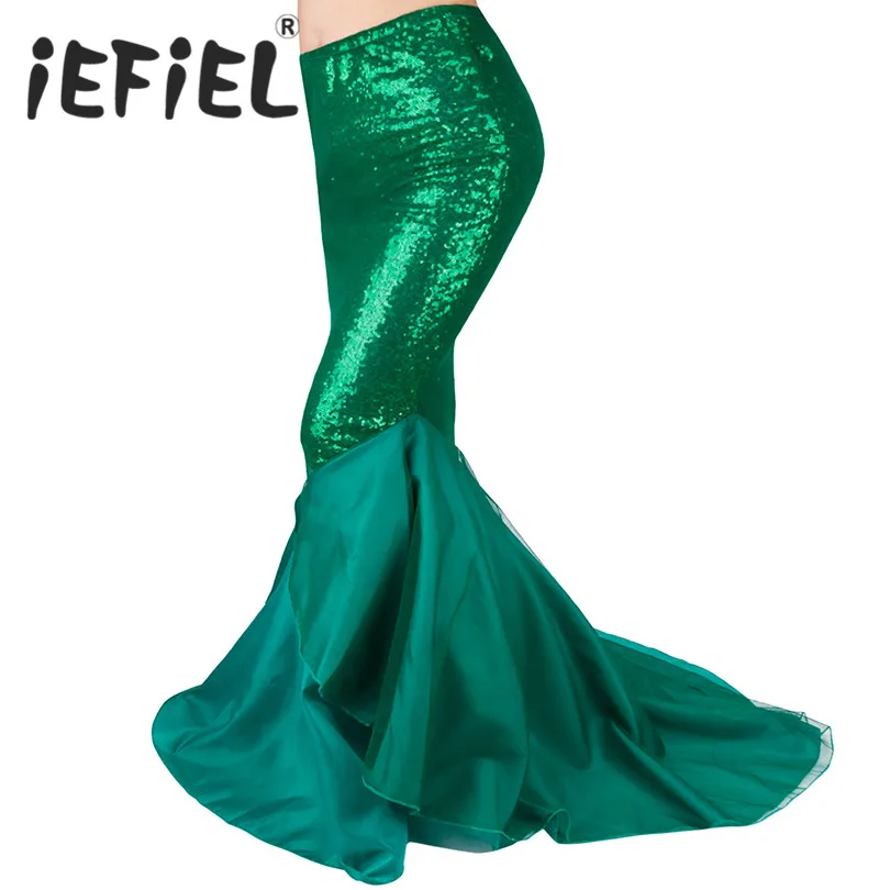 Женская юбка русалки с блестками женские вечерние длинные юбки макси косплей на