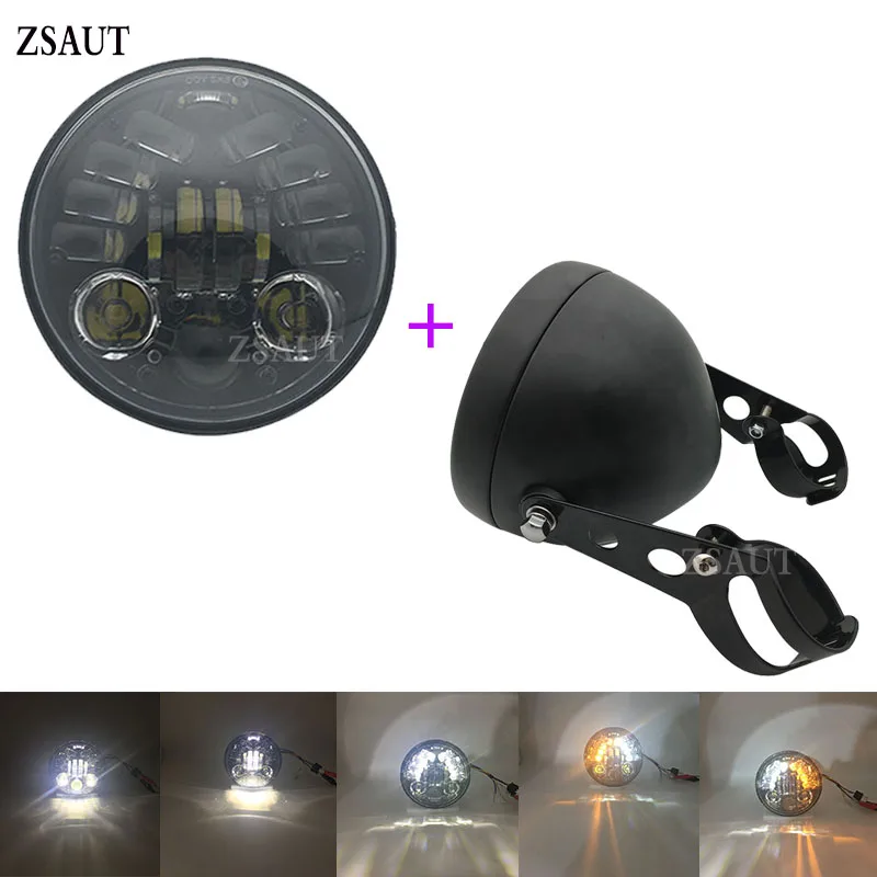 

1 Set Black/Chrome Motorcycle Accessories 5.75" LED Headlight Bucket For Suzuki Intruder VS VL 700 750 1500 800
