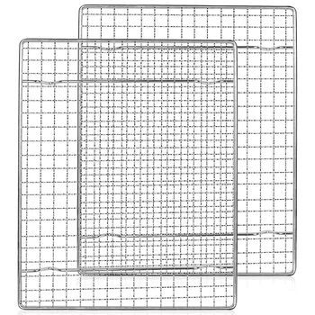 

2 Pcs Cooling Rack, Baking Rack, Bacon Rack for Oven, Thick Wire Fits Quarter Sheet Baking Pan Oven, Roasting, Cooking