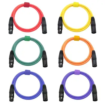 

6PCS 2M Microphone Cable Male to Female XLR Color Cable Instrument Cable Karaoke Cable (A)