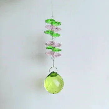

1PC Green Crystals Beads Glass Suncatcher Pendants Home Decoration Chandelier Crystals Prisms Lamp Parts DIY Hanging Drops