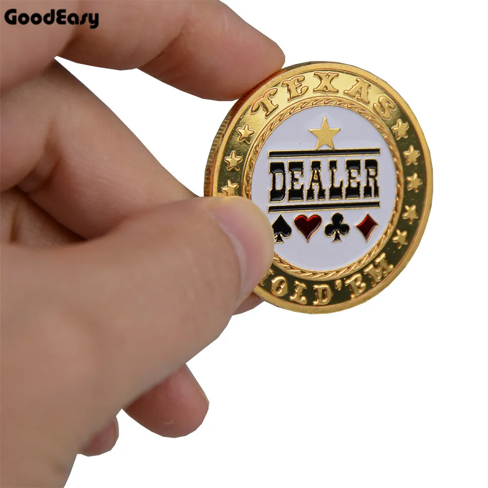 Vendita Calda Card Poker Protezione Della Protezione In Metallo Token Moneta Con Copertura In Plastica Texas Poker Chip Set Button Dealer Poker Collez