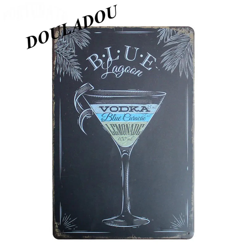 [Douladou] Mojito коктейль для бара настенные знаки металлическая живопись домашний бар Паб Клуб настенные таблички настенные PostersPub магазин плакат 20x30 см - Цвет: 12