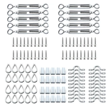 

10 Pack Cable Railing Kits Cable Railing Hardware for Wood Posts, Diy Balustrade