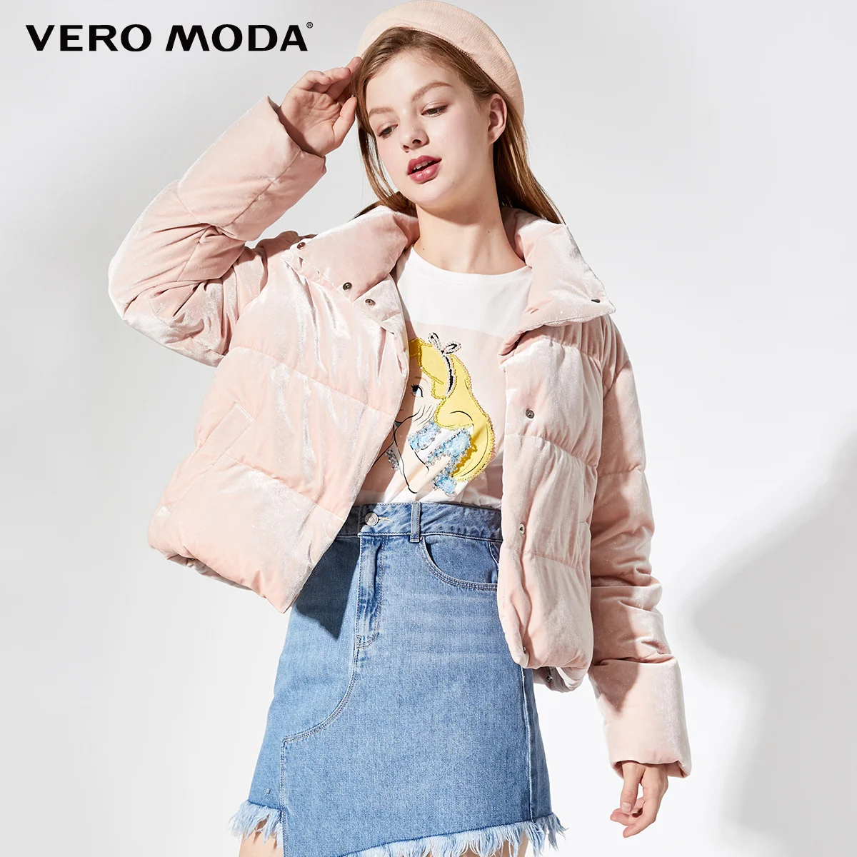 Vero Moda Women's Glossy fabric Short Down Jacket | 319423519 - Цвет: Silky pink