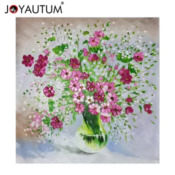 

Pure hand-painted oil painting knife painting living room decoration painting bedroom pink porch mural American painting flower