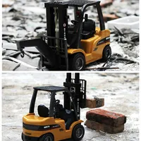 Large Size Alloy Trailer 2.4G Remote Control Trailer With Light Music Sound Can Hook Lifting Rotation Engineering Vehicle Truck 2