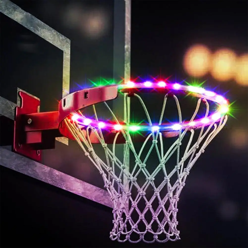 Basketball Hoop Lights Remote Control Basketball Rim LED Light 17 Color Change Luminous Basketball Training Lamp For Basketball