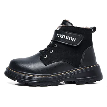 

NEW 2019 Girls Leather Boots Boys Shoes Spring Autumn PU Leather Children Boots Fashion Toddler Kids Boots Warm Winter Boots 3BB