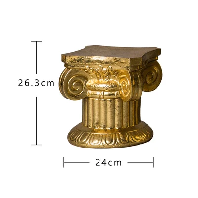 Европейское золото римская колонна смолы скульптура украшения гостиной пол ретро ностальгические украшения для дома офиса - Цвет: Gold (S)