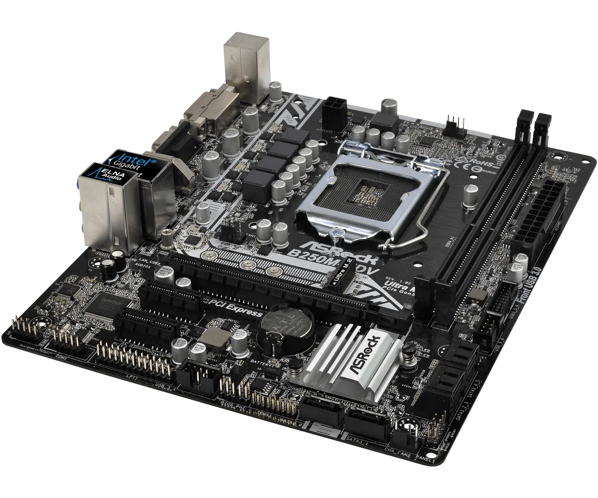 Материнская плата ASRock B250M-HDV для Intel B250 LGA 1151 Socket SATA 6 ГБ/сек. Ultra M.2 интерфейс USB 3,0 DDR4 Micro ATX PC