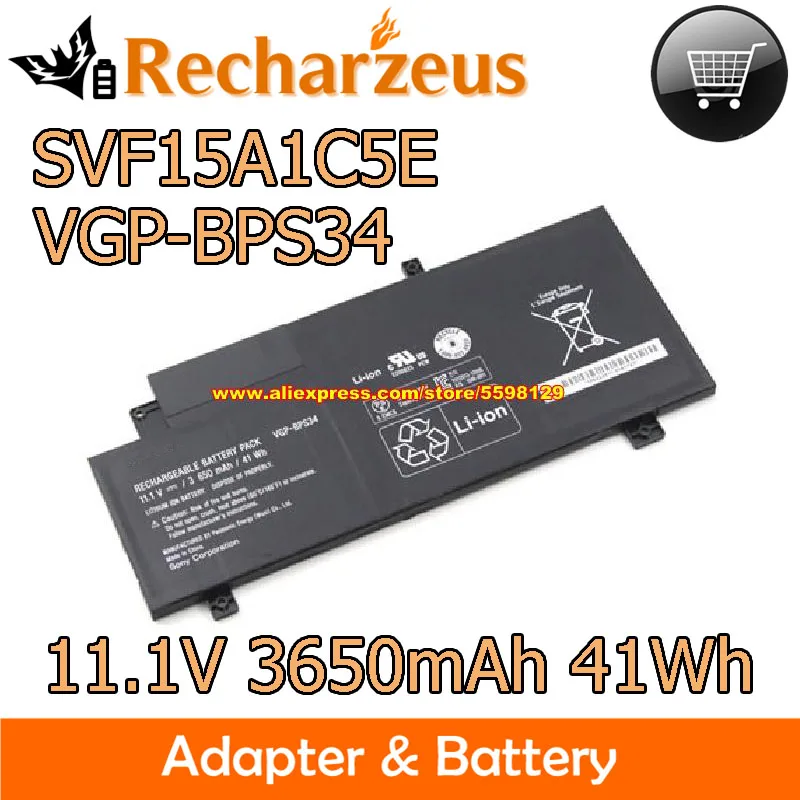 Genuine Vgp-bps34 Bps34 Battery For Sony F15a16 F15a16sc Vaio-ca46  Sv-t13122cys Ca47 Ca48 Series Svf15a16cgs Svf15aa1qm 3650mah - Laptop  Batteries - AliExpress