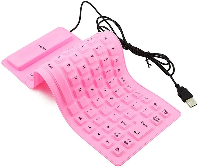 disour teclas de silicone dobrável teclado para pc notebook tablet portátil flexível portátil dobrável gaming wired keyboard mini usb