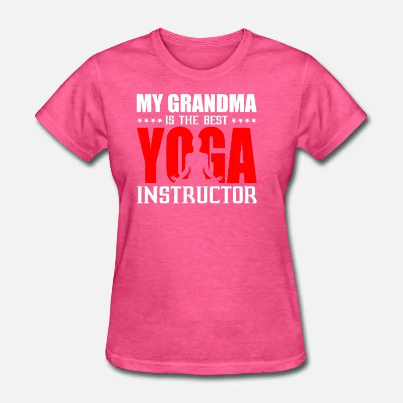 Women-Rose Red Трикотажная футболка с надписью «My Grandma Is The Best Yoga Instructor», модель года, Мужская футболка в стиле Харадзюку с вырезом лодочкой, большие размеры, S-5xl одежда, Топ в стиле хип-хоп - Цвет: Women-Rose Red