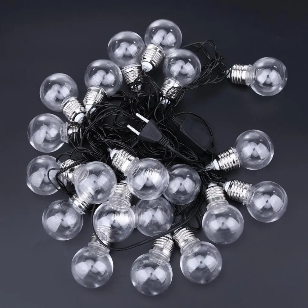 

6m 20 LED Light String Plastic Bulb Lamp Indoor Decor Light Romantic Warm White Light for Christmas Festival Party