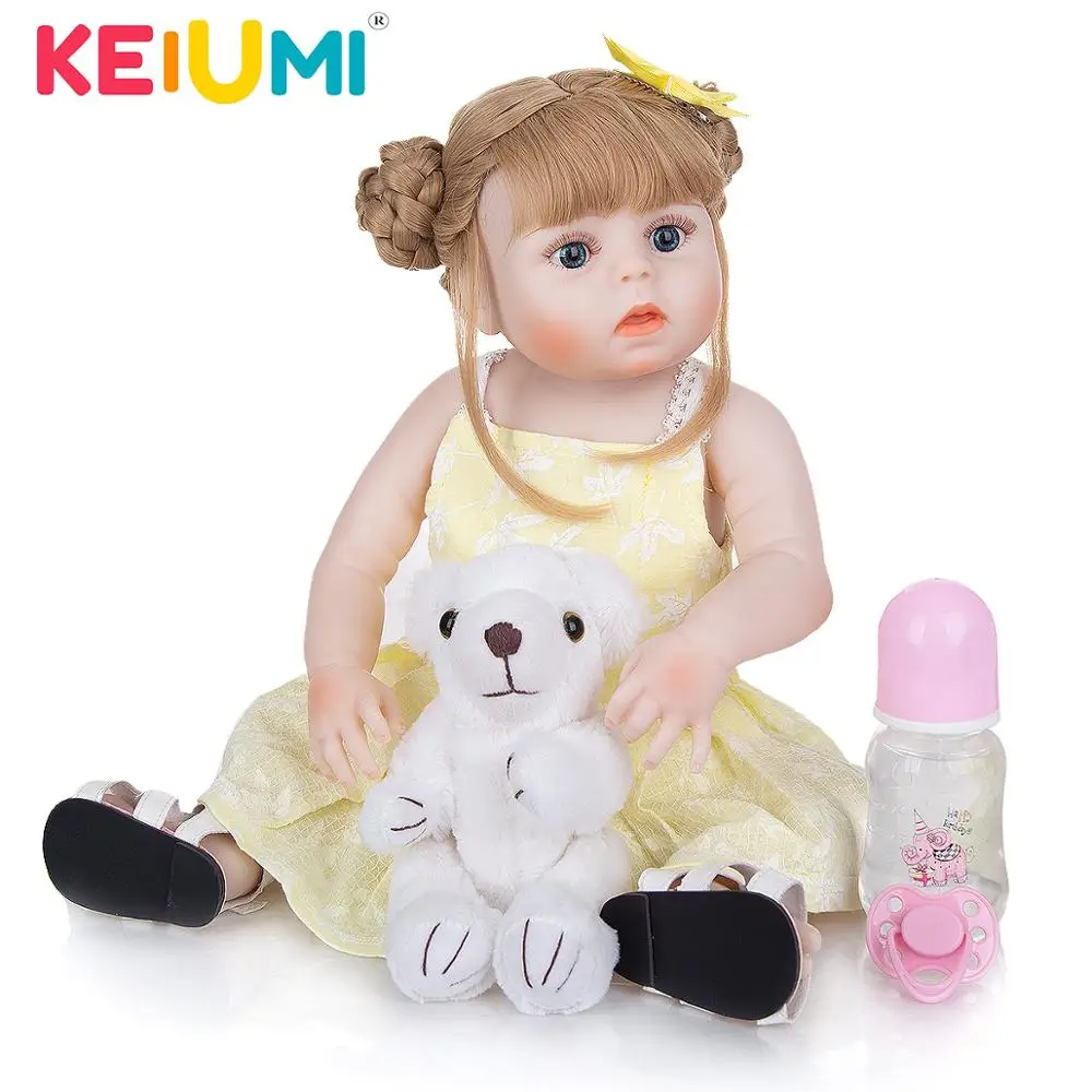 Новорожденные куклы KEIUMI новый дизайн 19 дюймов полностью силиконовые для девочек