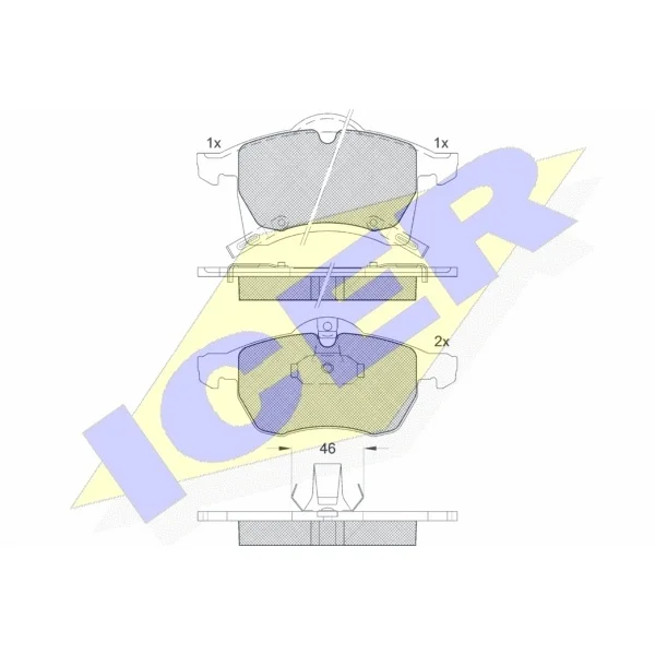 Колодки дисковые передние Opel Astra G 1.8i-2.2i/TDi&16V 98 IC